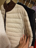 鴨鴨佟麗婭同款輕薄羽絨服女冬短款輕便冬季內膽保暖外套女裝GF 米白 L 曬單實(shí)拍圖