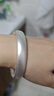 老廟銀手鐲足銀古法傳承光圈銀鐲子磨砂實(shí)心素圈手鐲送女友老婆 【輪胎鐲11mm】58#：約41±1g 曬單實(shí)拍圖