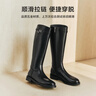 百麗孫千沈月同款雙子星騎士靴女冬商場(chǎng)長(cháng)筒靴B9V1DDG5 黑色-單里 37 曬單實(shí)拍圖