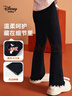 迪士尼寶寶（Disney Baby）女童加絨褲子兒童微喇褲中小童裝冬季加厚保暖休閑長(cháng)褲 黑色 130 曬單實(shí)拍圖