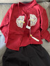 G.duck小黃鴨童裝漢服男童套裝春秋季兒童唐裝新中式小男孩演出服古裝 紅色含掛墜 130 (建議身高120-130 7-8歲) 曬單實(shí)拍圖