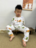 Besblosdy夏季兒童睡衣棉綢男童女童寶寶薄款長(cháng)袖綿綢女孩子家居服夏天套裝 雙長(cháng)恐龍卡車(chē) 90 90碼建議身高140cm 曬單實(shí)拍圖