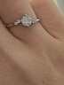DR戒指繁星純銀鍍鉑金莫桑鉆戒情侶一克拉求婚結婚戒指送女友禮物 1克拉莫桑鉆 12號 曬單實(shí)拍圖