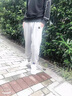 MR-90官方潮牌休閑褲男女款印花棉質(zhì)褲子青少年加絨運動小腳衛(wèi)褲束腳褲 黑色+灰色（兩件裝） XL（建議120-135斤） 曬單實拍圖