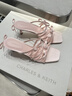 CHARLES&KEITH26春新品蝴蝶結細帶高跟鞋露趾涼拖鞋生日禮物CK1-60920425 Light Pink淺粉色 40 （255） 曬單實(shí)拍圖
