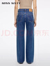 MISS SIXTY【進(jìn)口牛仔面料】2025秋季牛仔褲女中腰直筒褲長(cháng)褲 深藍 28 曬單實(shí)拍圖