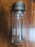 希諾（heenoor）希諾茶水分離新品男士高端磁吸式玻璃杯茶具雙層防漏保溫泡茶水杯 小巧款：290ml-銀灰7100-帶防偽 曬單實(shí)拍圖