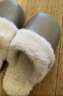 樸西冬季防水可拆卸棉拖鞋女士保暖室內厚底防滑可外穿 卡其色 38-39 曬單實(shí)拍圖