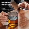 泥也茶杯玻璃水杯子帶蓋泡茶杯加厚耐熱高硼硅辦公室大容量男士喝水杯 曬單實(shí)拍圖