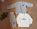 哈趣猴嬰兒春季衣服純棉長(cháng)袖內搭男童女童秋衣套裝寶寶三件套兒童外出服 淺灰色 100 【建議90-100cm，25-32斤寶寶】 曬單實(shí)拍圖