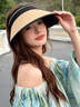 CACUSS遮陽(yáng)帽女夏季防曬帽大帽檐空頂草帽太陽(yáng)帽可卷帽子女 格林棕 曬單實(shí)拍圖