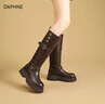 DAPHNE達芙妮棕色長(cháng)筒靴女靴2026新款春季長(cháng)靴厚底增高騎士靴美拉德靴子 曬單實(shí)拍圖