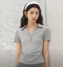 森馬（Semir）POLO衫女夏季短款褶皺緊身正肩涼感上衣2026氣質(zhì)衣服109326115007 曬單實(shí)拍圖