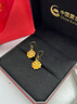 中國黃金（CHINA GOLD）牡丹花黃金耳環(huán)女足金耳飾耳釘生日情人節禮物送女友老婆 足金牡丹花耳環(huán)約1.4g 曬單實(shí)拍圖