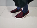 老北京布鞋女新款手工千層底休閑軟底工作透氣一腳蹬媽媽平底布鞋 紅條紋  36 （適合37） 曬單實(shí)拍圖