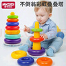 MKBIBI疊疊樂(lè )嬰兒套圈玩具早教不倒翁彩虹套圈環(huán)積木1-3歲生日禮物 曬單實(shí)拍圖