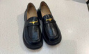 ZHR樂(lè )福鞋女春秋英倫風(fēng)百搭女鞋氣質(zhì)通勤圓頭厚底單鞋女 BK181黑色37 曬單實(shí)拍圖