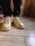回力男鞋春秋季透氣運動(dòng)休閑潮流板鞋跑步休閑鞋小白鞋子 米色皮面 單層 39 曬單實(shí)拍圖