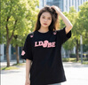 LDBE國潮美式復古字母刺繡短袖t恤女夏季2026新款寬松慵懶松馳感上衣 黑色 L 100-120斤 曬單實(shí)拍圖