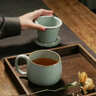 青澹汝窯茶杯陶瓷辦公杯茶具帶蓋景德鎮泡茶高檔水杯純手工玉環(huán)杯 玉環(huán)杯 開(kāi)片可養 天青色 曬單實(shí)拍圖