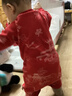 全棉時(shí)代寶寶過(guò)年拜年衣服嬰兒針織連體衣新生兒喜慶紅色服 亭紅80 曬單實(shí)拍圖