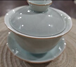 蘇氏陶瓷汝窯卵青 三才蓋碗開(kāi)片可養金線(xiàn)初放功夫茶具泡茶碗 曬單實(shí)拍圖