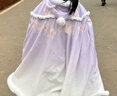 女童漢服披風(fēng)冬款加絨加厚古風(fēng)仙氣中長(cháng)斗篷 粉色 120 /S合適100-120 曬單實(shí)拍圖