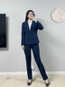 晨芙職業(yè)西裝女套裝氣質(zhì)英倫風(fēng)商務(wù)前臺面試正裝小西服外套工裝工作服 藍色外套+西褲 S 建議80-90斤 曬單實(shí)拍圖