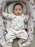 丸圖 ONETU嬰兒連體衣嬰兒衣服兒童棉毛哈衣新春保暖寶寶家居服淘粉兔80cm 曬單實(shí)拍圖
