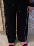 Navigare意大利小帆船女士休閑褲秋季寬松抽繩直筒褲百搭運動(dòng)長(cháng)褲顯瘦女褲 暗夜黑 M 曬單實(shí)拍圖