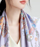 絲界【手工卷邊】真絲絲巾女100%桑蠶絲雙面噴繪時(shí)尚百搭通勤方巾圍巾 曬單實(shí)拍圖
