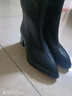 dusto時(shí)裝靴冬季女鞋新款粗跟高跟后拉鏈尖頭飾扣002380  黑色 加絨 37 曬單實(shí)拍圖
