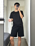 361°短袖t恤男士衣服運動(dòng)服飾籃球體恤夏季冰絲速干足球跑步健身男裝 超級黑 L (175) 曬單實(shí)拍圖