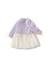 巴拉巴拉寶寶套裝秋冬女童針織連衣裙蓬蓬紗裙兩件套甜美可愛(ài)時(shí)尚 白紫色調00417 100 曬單實(shí)拍圖