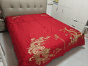 水星家紡結婚床上四件套全棉100%紅色婚慶床單被套新婚禮物龍鳳刺繡1.8m床 曬單實(shí)拍圖