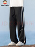 大嘴猴（paul frank）褲子男士秋季韓版直筒衛褲男運動(dòng)休閑褲男垂感男褲子 黑色 2XL 曬單實(shí)拍圖