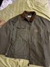 馬登工裝美式復古改制版底特律夾克男秋薄款帆布翻領(lǐng)獵裝上衣男士外套 軍綠色 XL 曬單實(shí)拍圖