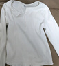 優(yōu)衣庫女裝羅紋亨利領(lǐng)T恤/長(cháng)袖修身短款內搭打底479591 487908 487908/01乳白色 M 曬單實(shí)拍圖