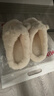 名創(chuàng  )優(yōu)品（MINISO）小綿羊咩咩棉拖鞋女秋冬包跟家居室內厚底月子毛毛拖鞋白色40-41 曬單實(shí)拍圖