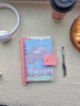 佐瀾哲軟脊透明A5活頁(yè)本子筆記本文具中學(xué)生日記事本清新高顏值送男女老師朋友 粉色 曬單實(shí)拍圖