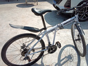 SANGPU折疊自行車(chē)成人山地車(chē)公路學(xué)生男變速賽車(chē)越野單車(chē)通勤城市代步女 頂配輻條-白黑【普通胎】 26寸21速【適合身高165-180cm】 曬單實(shí)拍圖