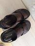 百麗舒適休閑涼鞋男2026新夏商場(chǎng)同款牛皮兩穿涼拖爸爸鞋A2352BL6 棕色 39 曬單實(shí)拍圖