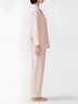 無(wú)印良品（MUJI）女式 無(wú)側縫雙層紗織 睡衣 家居服套裝  淺粉色條紋6s M 曬單實(shí)拍圖