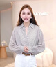 歌力思（ELLASSAY）【100%桑蠶絲】2026春新款豎條紋休閑通勤真絲短襯衫女EWB371C001 駝條紋 M 曬單實(shí)拍圖