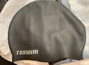 TOSWIM拓勝泳帽男女款不勒頭長(cháng)發(fā)加大防水大頭圍護耳硅膠游泳帽 墨魚(yú)黑 曬單實(shí)拍圖