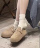 啄木鳥(niǎo)復古厚底內增高勃肯鞋女2026春夏新款一腳蹬外穿包頭半拖博肯單鞋 卡其色【增高5CM】 36 (230mm) 曬單實(shí)拍圖
