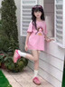 千丫丫粉色短袖女童t恤純棉2026新款中大童圓領(lǐng)半袖夏季兒童上衣體恤衫 粉色-花冠女孩 120 cm 曬單實(shí)拍圖
