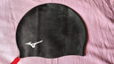 美津濃（MIZUNO）泳帽男女防水護耳硅膠游泳帽長(cháng)發(fā)不勒頭加大成人游泳帽多色可選 黑色小logo【大碼】 曬單實(shí)拍圖
