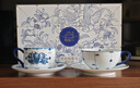 景德鎮陶瓷釉中青花咖啡杯碟套裝高溫瓷中式精致辦公喝水馬克杯生日禮物 青花綬帶鳥(niǎo)咖啡對杯 曬單實(shí)拍圖