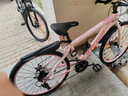 ICOLOUR自行車(chē)成人山地車(chē)公路賽車(chē)單車(chē)騎行變速內走線(xiàn)學(xué)生男女青少年 【薔薇粉】非減震-鋼架輻條輪 26寸24速（160-180cm） 曬單實(shí)拍圖